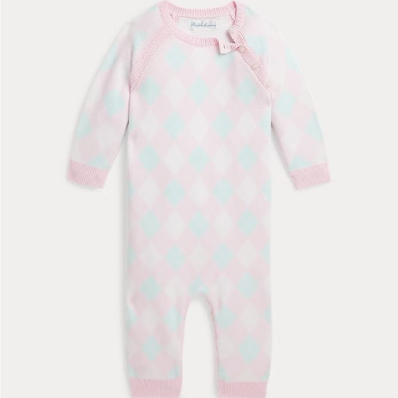 Ralph Lauren Argyle Cotton Sweater Coverall - Picture 1 of 3